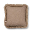 Long Wool Sheepskin Cushion | 52x52 cm Beige/Taupe