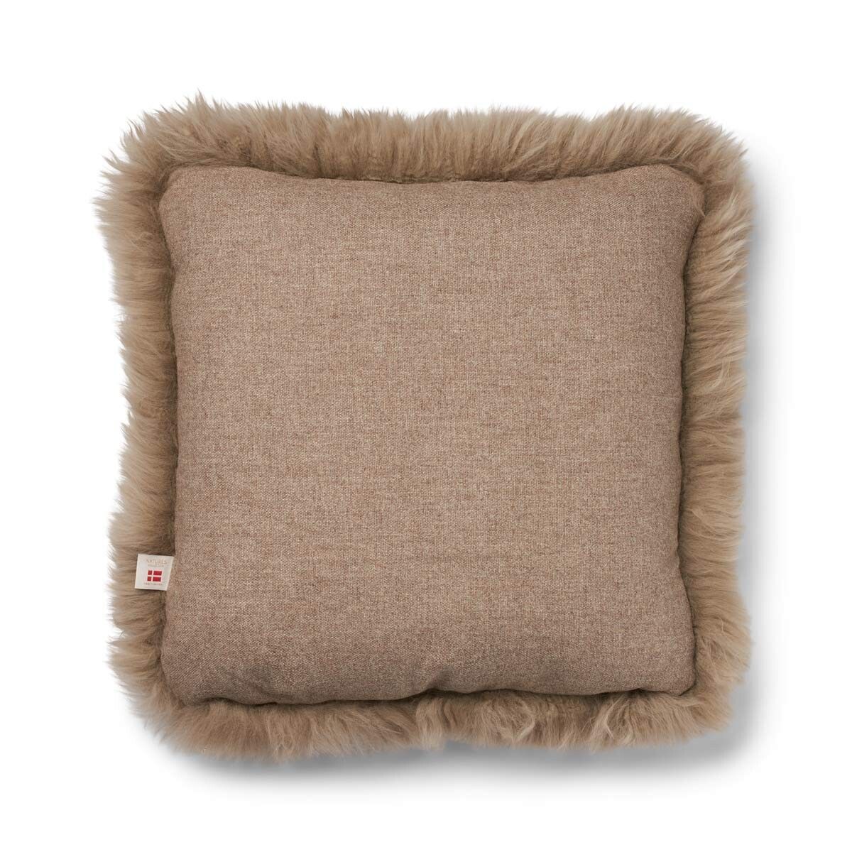 Long Wool Sheepskin Cushion | 52x52 cm | 34x52 cm Beige/Taupe