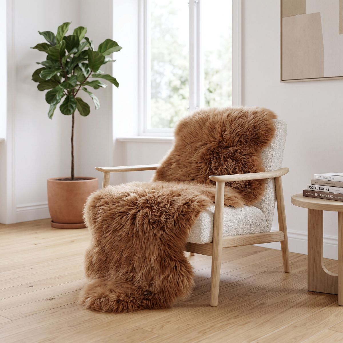 Fellvang Double Lambskin | Long Wool | New Zealand | 160x60 cm Champagne