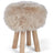 Theodor Stool + Cover | Oak Legs | New Zealand Sheepskin Linen