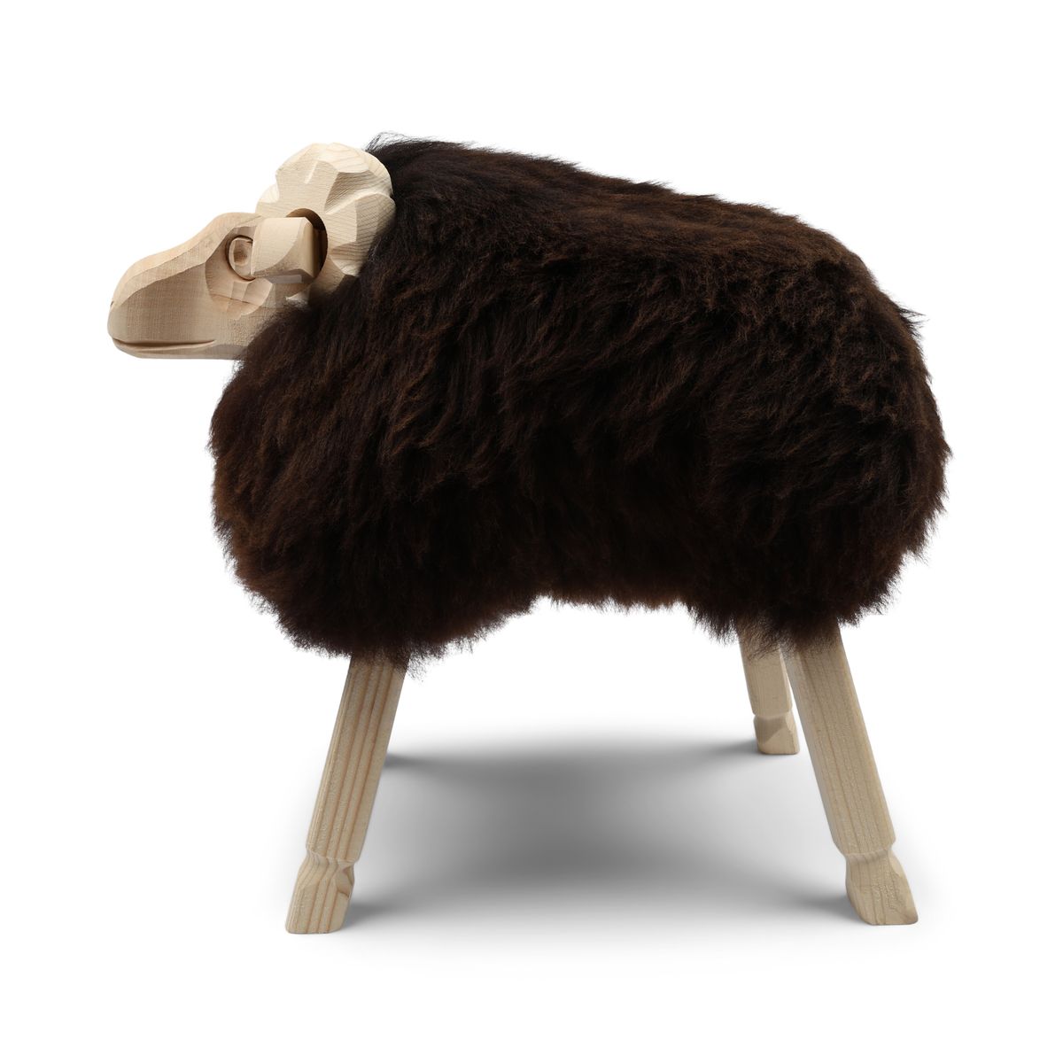 Alpine Sheep Sculpture Natural Brown