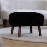 Emil Foot Rest | Short Wool Anthracite