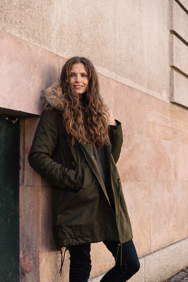 Petra Jacket Hedge Green/Natural Brown