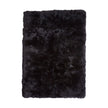 Long Wool Sheepskin Design Rug Black