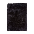 Long Wool Sheepskin Design Rug Black