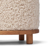 Simon Stool | Short Wool | D46xH42 cm Pearl