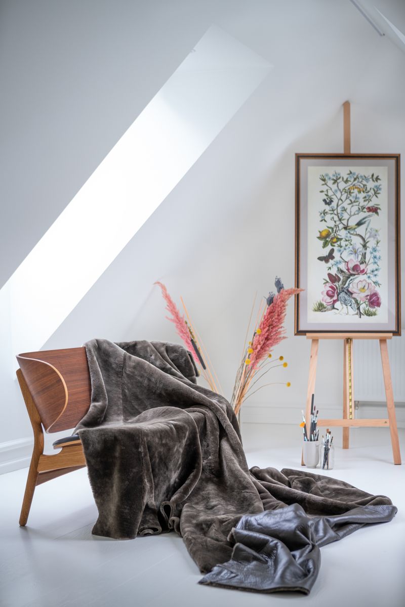 Throw of Short Wool Double Face | 140x200cm Black
