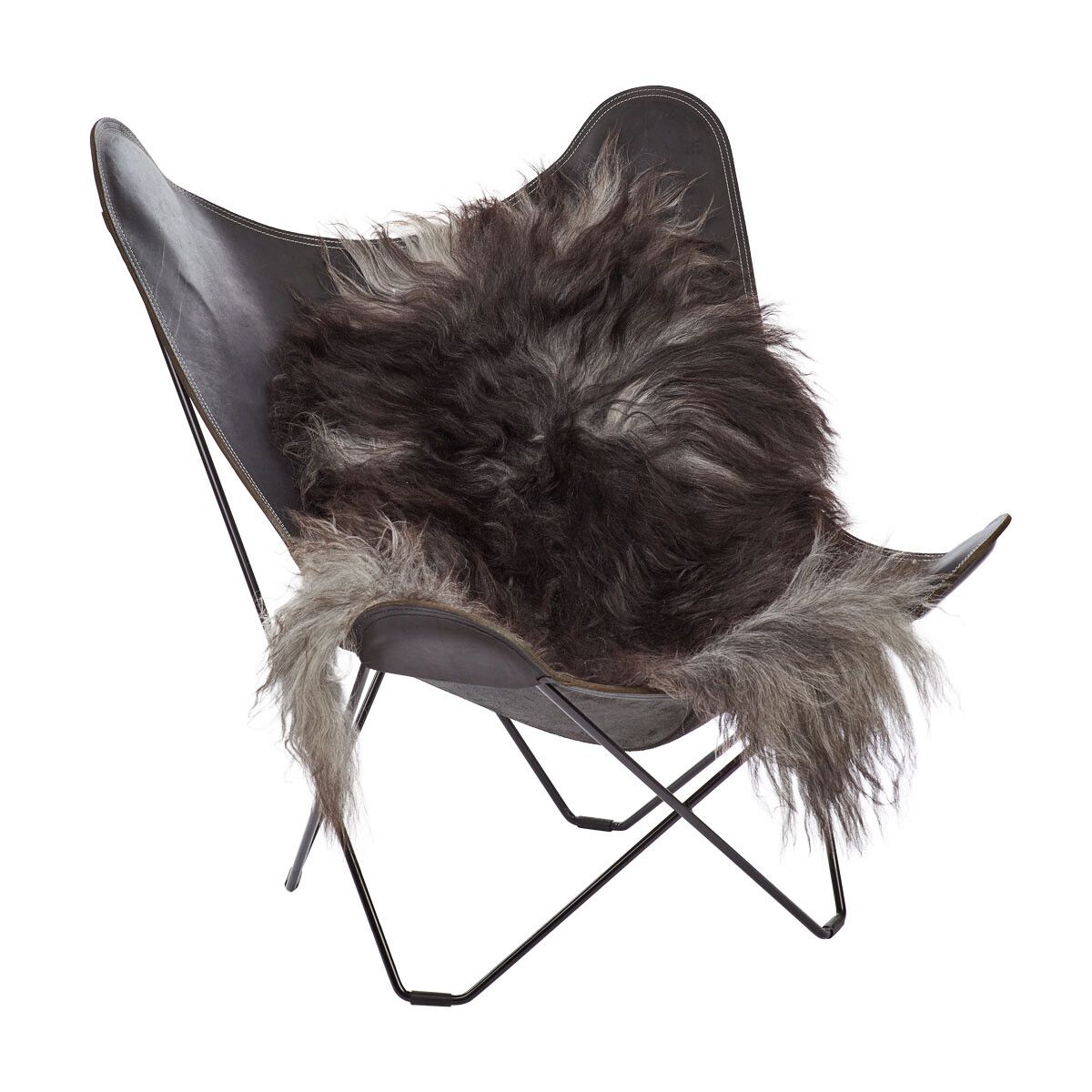Icelandic Sheepskin | Natural Colors | Long Wool | 90 cm Natural Grey Dark