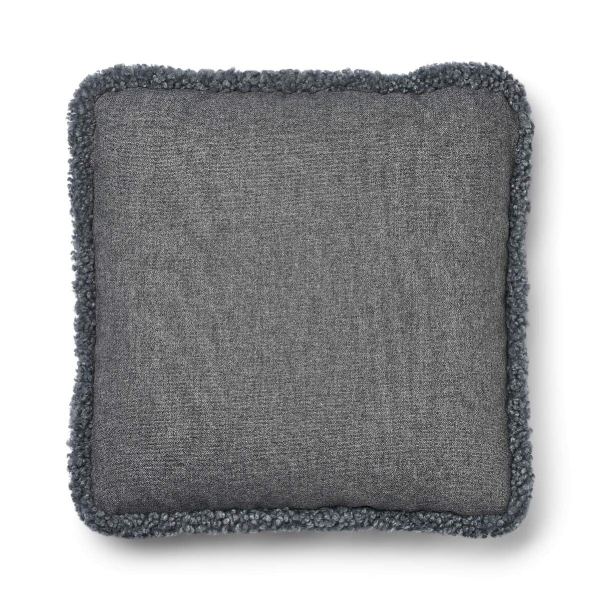 Short-Wool Sheepskin Cushion | SW trim | 52x52 cm | 34x52 cm Stone/Light Grey
