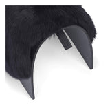 Sheep Stool Cover | Long Wool Black