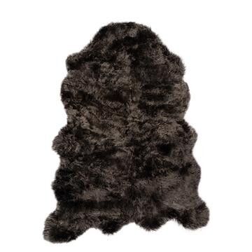 Long Wool Sheepskin Rug 104x150 cm Walnut