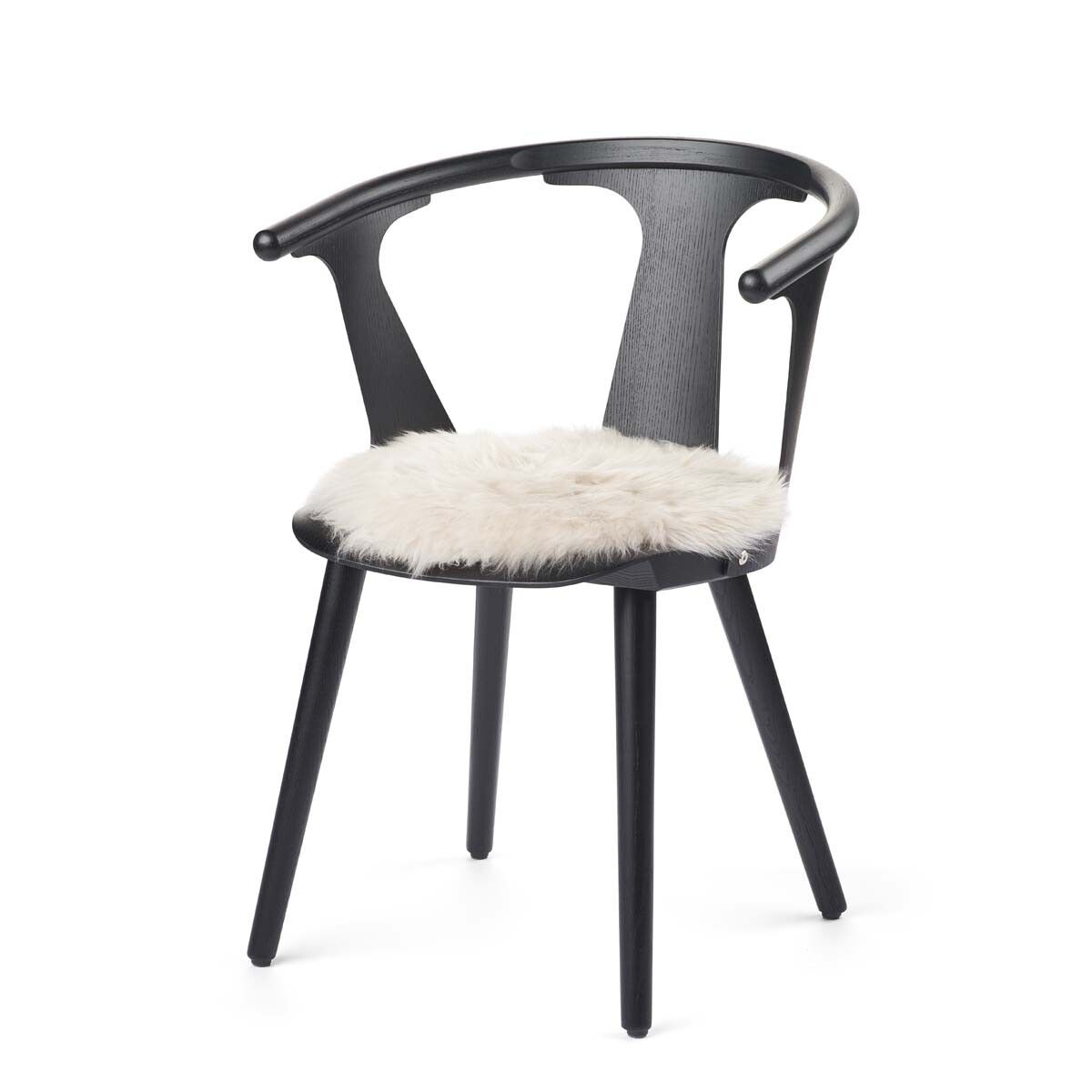 Long Wool Sheepskin Seat Cover | Ø38 cm Linen