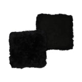 Seat Cover | With Backing | Long Wool | New Zealand | 40x40 cm Black