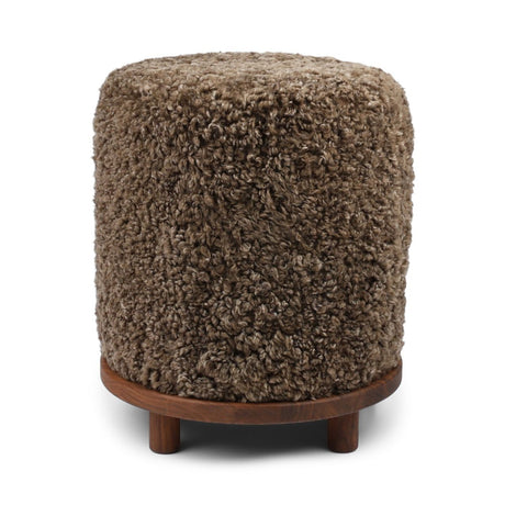 Simon Stool | Short Wool Taupe