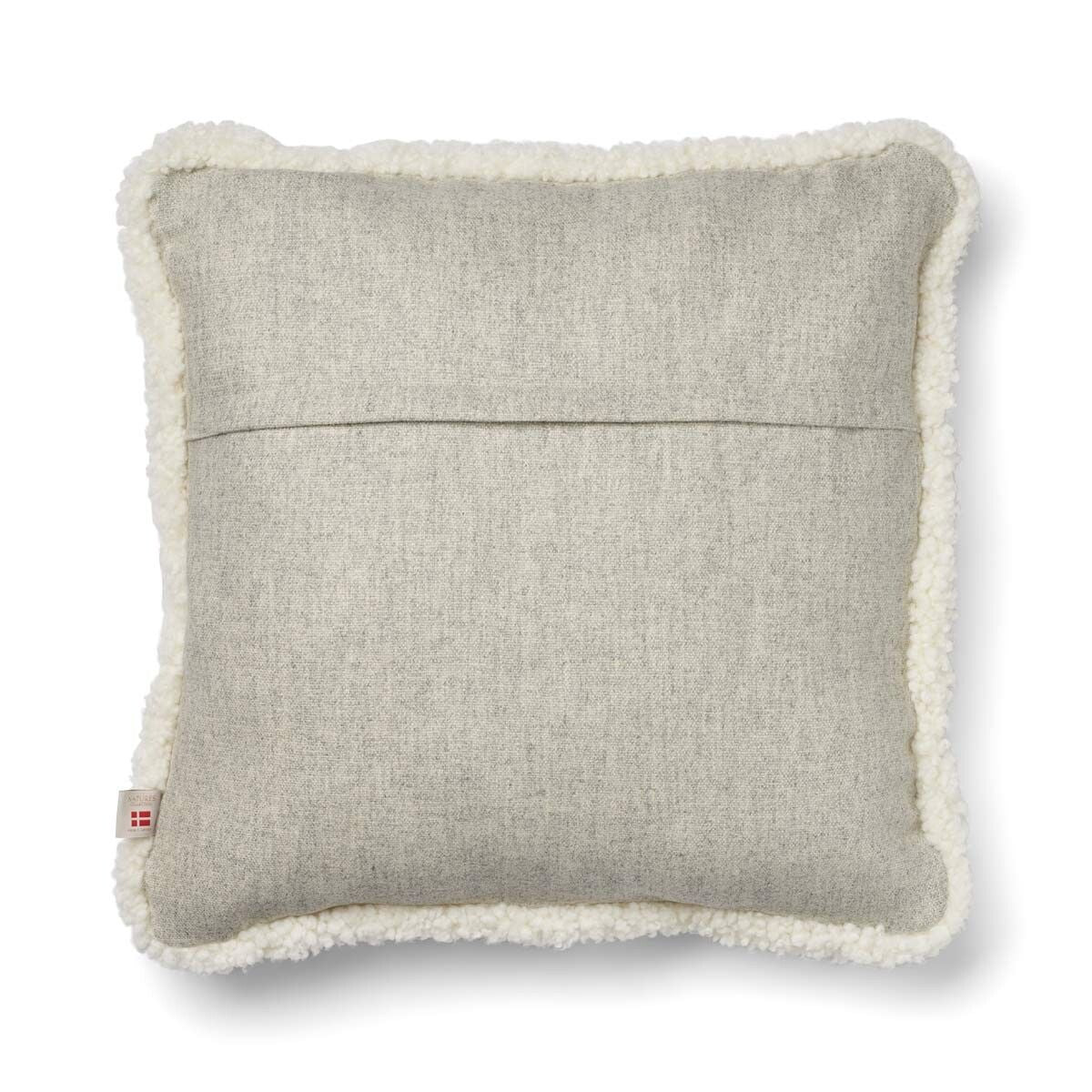 Short-Wool Sheepskin Cushion | SW trim | 52x52 cm | 34x52 cm Silver/Ivory