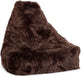 Sheepskin Bean Bag Chair | Long Wool Chocolate