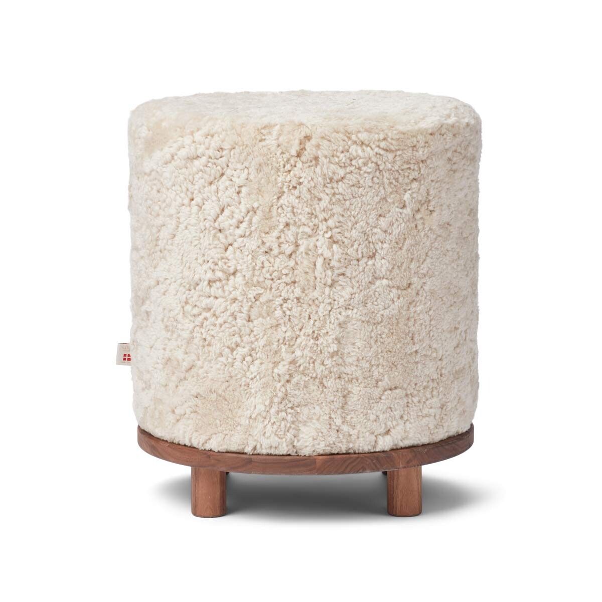 Simon Stool | Short Wool | D46xH52 cm Pearl