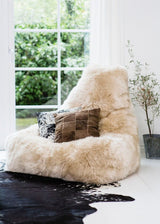 Sheepskin Bean Bag Chair | Long Wool Linen