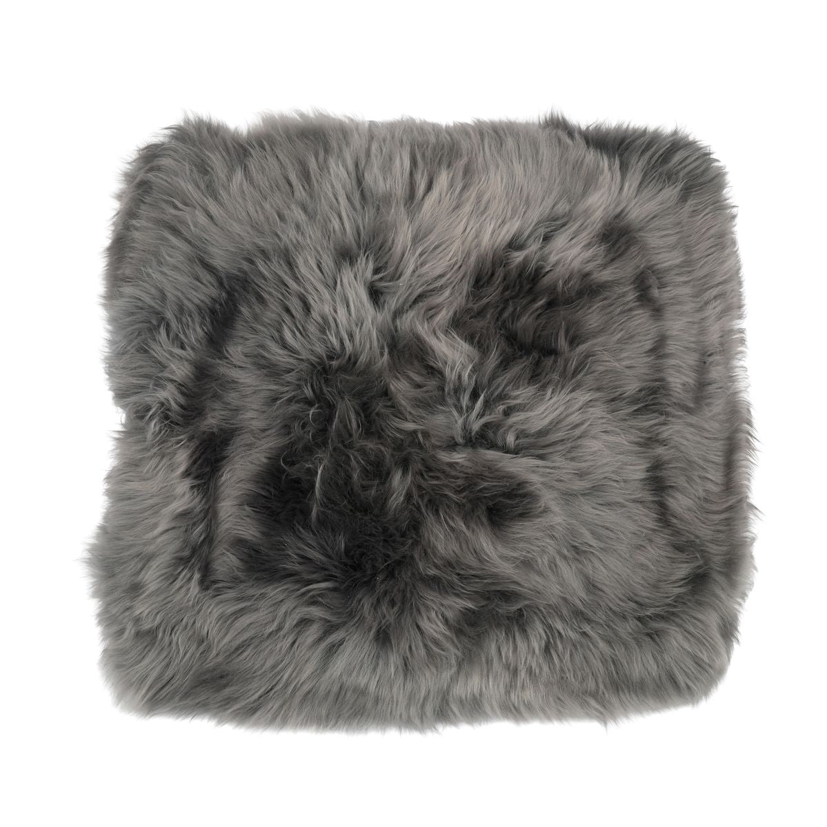 Seat Cover | With Backing | Long Wool | New Zealand | 40x40 cm Steel