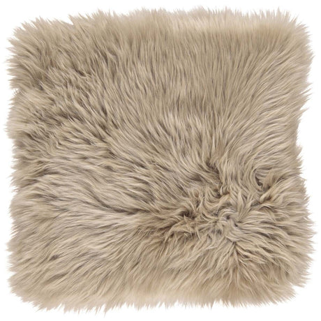 Long Wool Sheepskin Seat Cover | With Filling | 37x37 cm Taupe