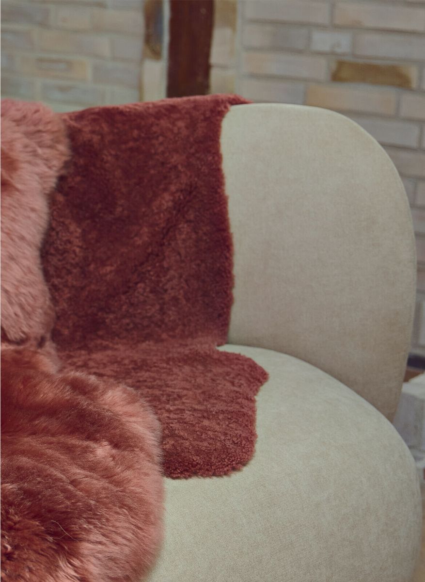 New Zealand Sheepskin | Short Curly Wool | Rug 100 cm Spiced Apple