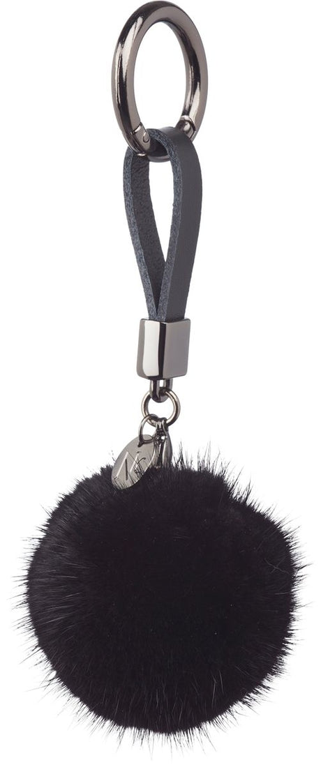 Pom Pom Keyring Black