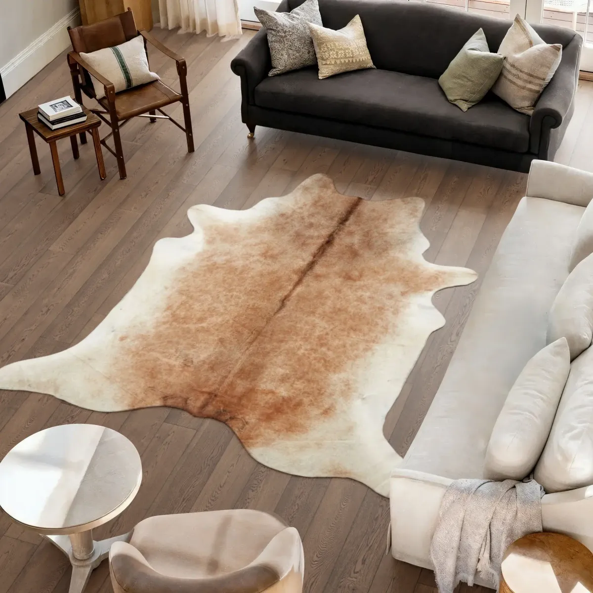 Cow Hide Rug | Grey Beige | 3,7 sqm