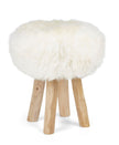 Theodor Stool + Cover | Oak Legs | New Zealand Sheepskin