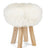 Long Wool Stool Cover | Ø35xH17 cm Ivory