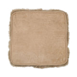 Seat Cover | With Backing | Long Wool | New Zealand | 40x40 cm Taupe