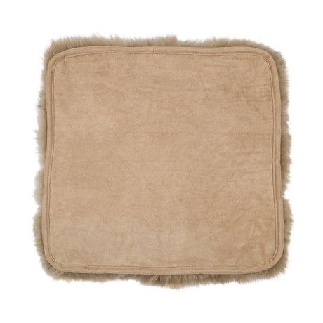 Seat Cover | With Backing | Long Wool | New Zealand | 40x40 cm Taupe