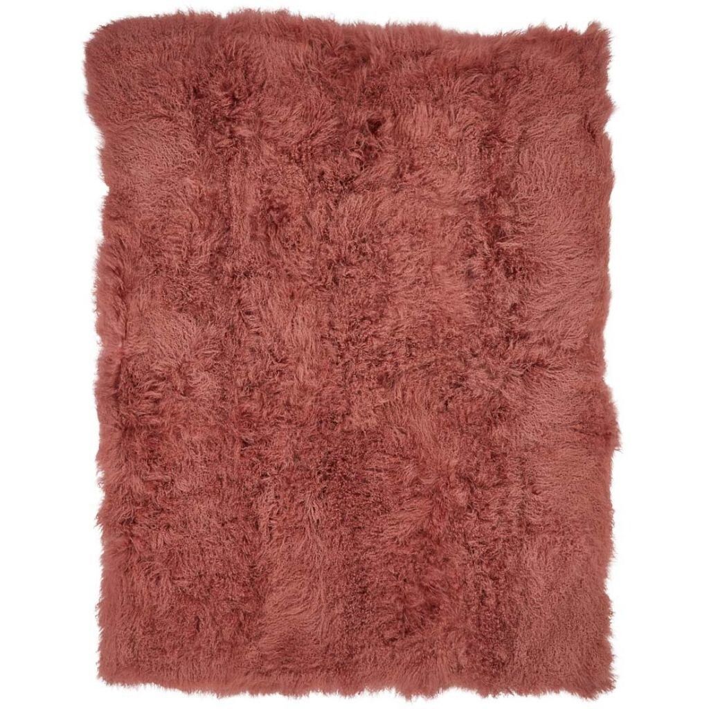 Throw of Curly Sheepskin | 140x180 cm Old Rose