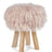 Theo Stool + Cover | Oak Legs | Mongolian Sheepskin Dove