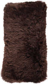 Long-Wool Sheepskin Cushion | 28x56 cm Chocolate