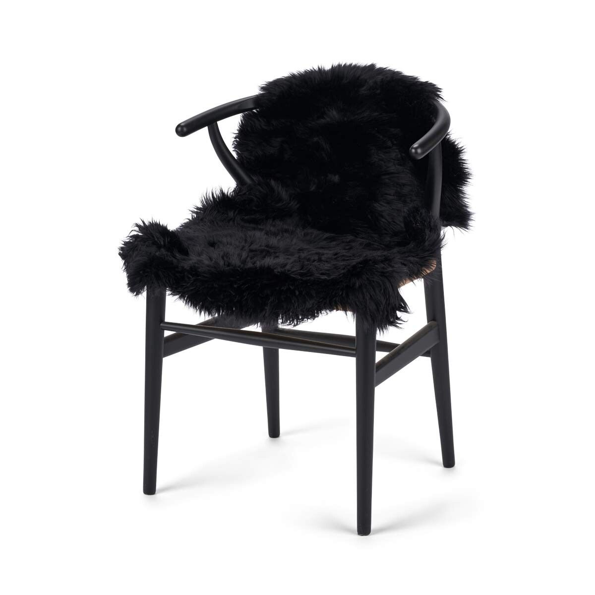 Merino Sheepskin Dyed | New Zealand | Long Wool | approx. 90x60 cm Black