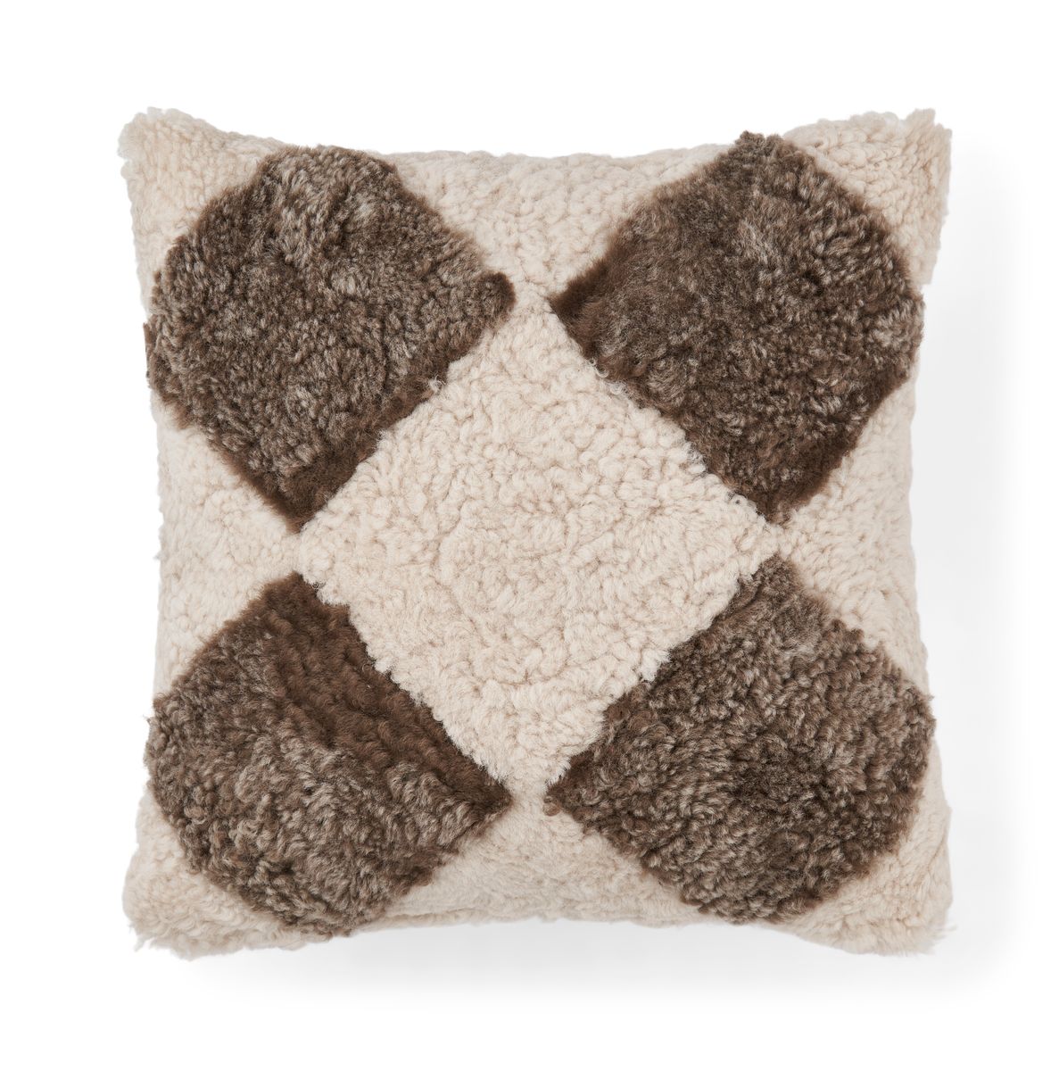 Short Wool Curly Sheepskin Cushion 40x40 cm