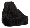 Sheepskin Bean Bag Chair | Long Wool | 100x100x80 cm Black