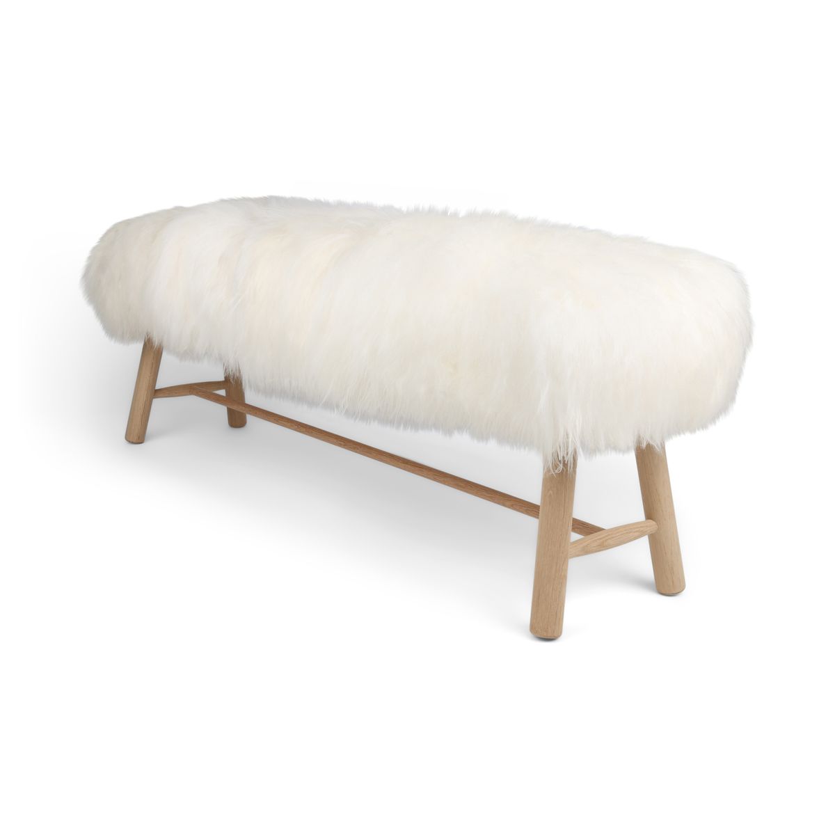 Theo Bench | Icelandic Sheepskin | 140x35x45 cm Off White