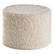 Short Wool Curly Sheepskin Pouf