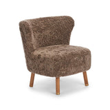 Emil Lounge Chair | Brass | Short Wool Taupe