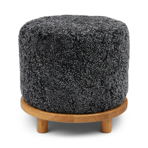 Simon Stool | Short Wool | D46xH42 cm Anthracite