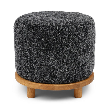 Simon Stool | Short Wool | D46xH42 cm Anthracite