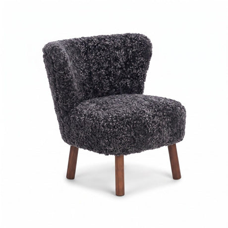 Emily Lounge Chair | Short Wool Anthracite