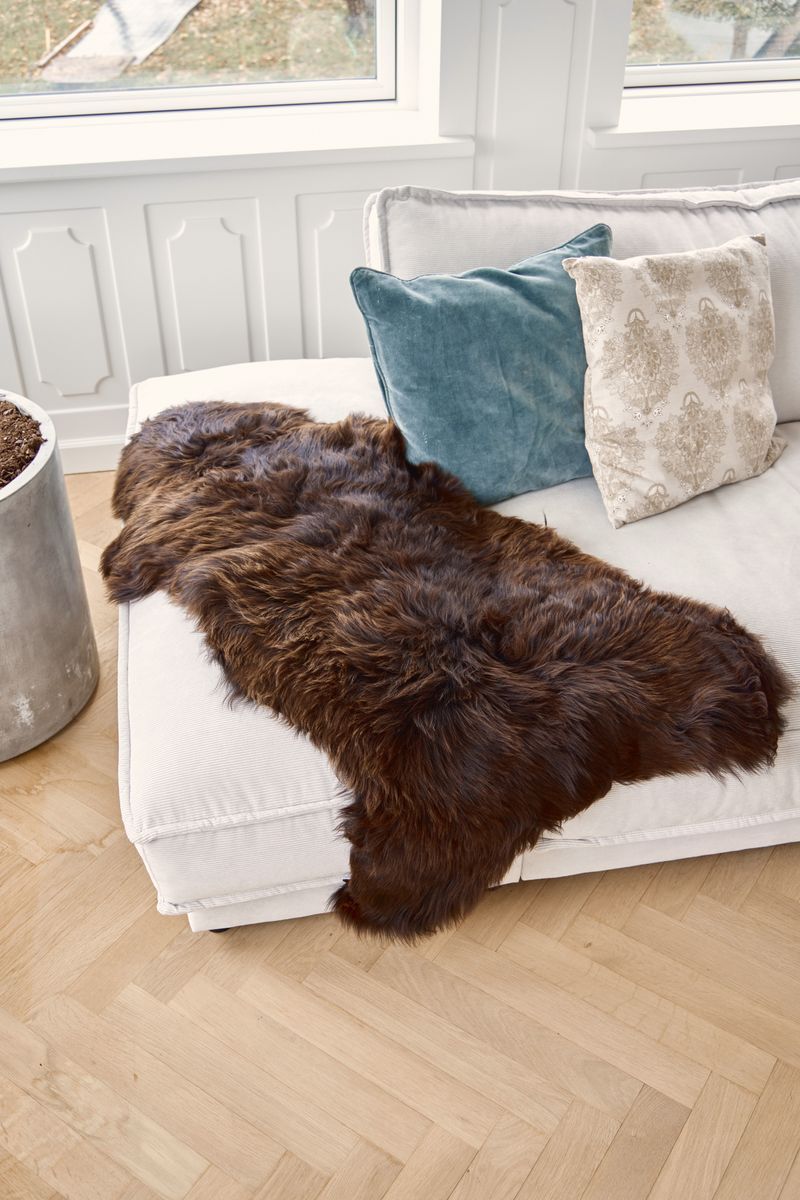 UK Sheepskin | Short Wool | 120+ cm Natural Dark Brown