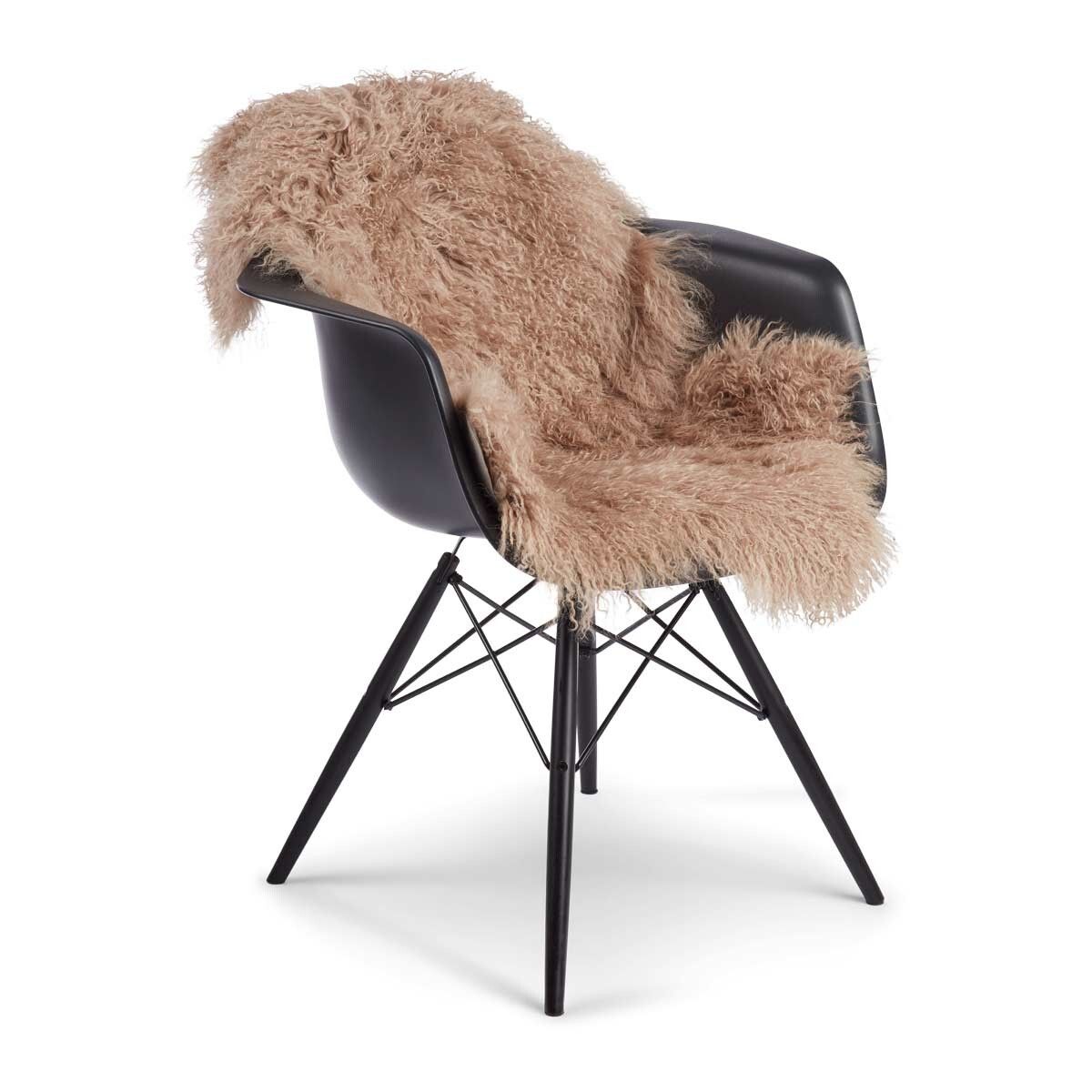Curly Sheepskin | Mongolian | 135x50 cm Warm Sand