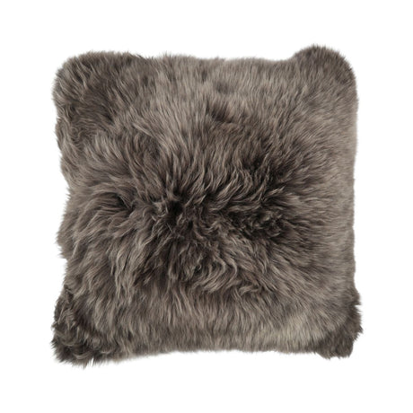 Sheepskin Cushion | Long Wool | New Zealand | 50x50 cm Walnut