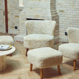 Emil Foot Rest | Short Wool Anthracite