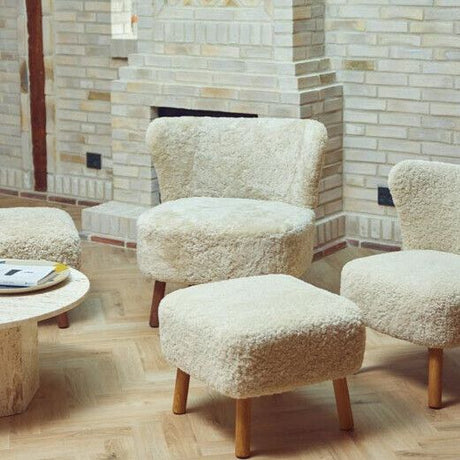 Emil Foot Rest | Short Wool Anthracite
