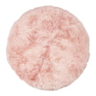 Long Wool Sheepskin Design Rug | Ø140 cm Rosa