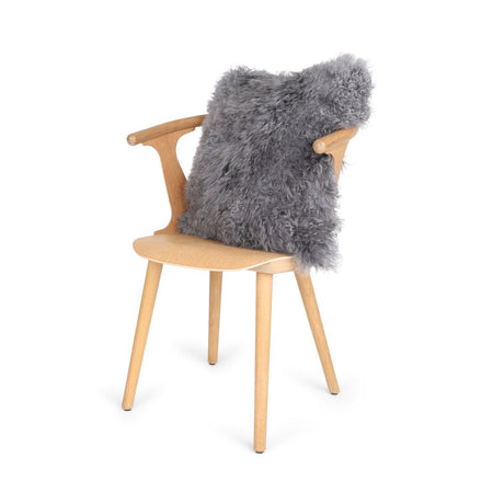 Sheepskin Cushion | Mongolian | 50x50 cm Steel